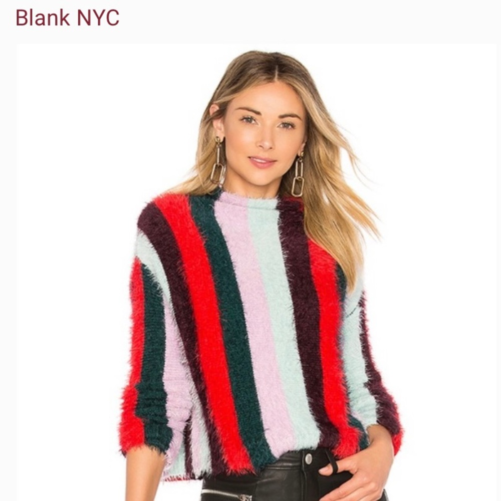 BLANKNYC Striped Mock Neck Sweater Mad Hatter Women’s Sz XS-NWT!